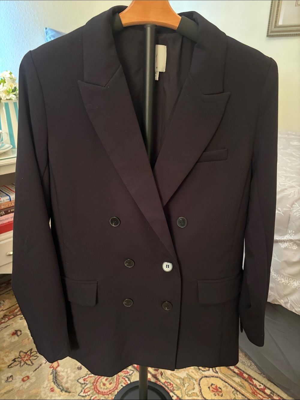 Joie Women’s Double-Breasted Blazer Jacket – Black